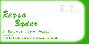 rezso bader business card